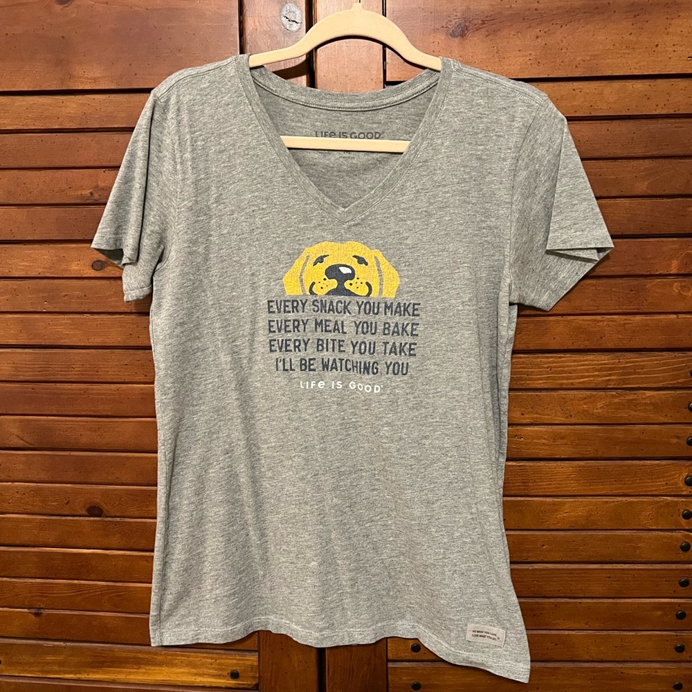 Life Is Good dog golden retriever yellow lab t-shirt